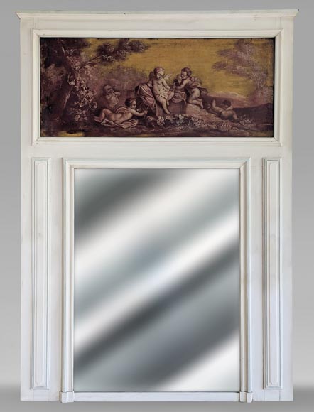 Trumeau de style Louis XVI sur le thème du vin Trumeau de style Louis XVI sur le thème du vin-0