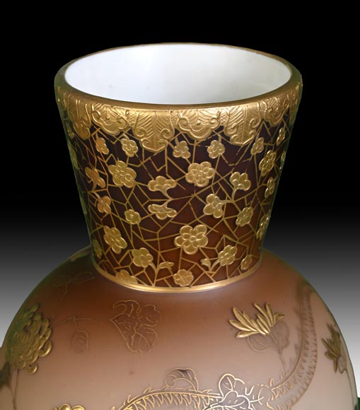 Jules Barbe pour Thomas Webb (attribué à), Vase japonisant aux dragons, fin du XIXe siècle Jules Barbe pour Thomas Webb (attribué à), Vase japonisant aux dragons, fin du XIXe siècle-3