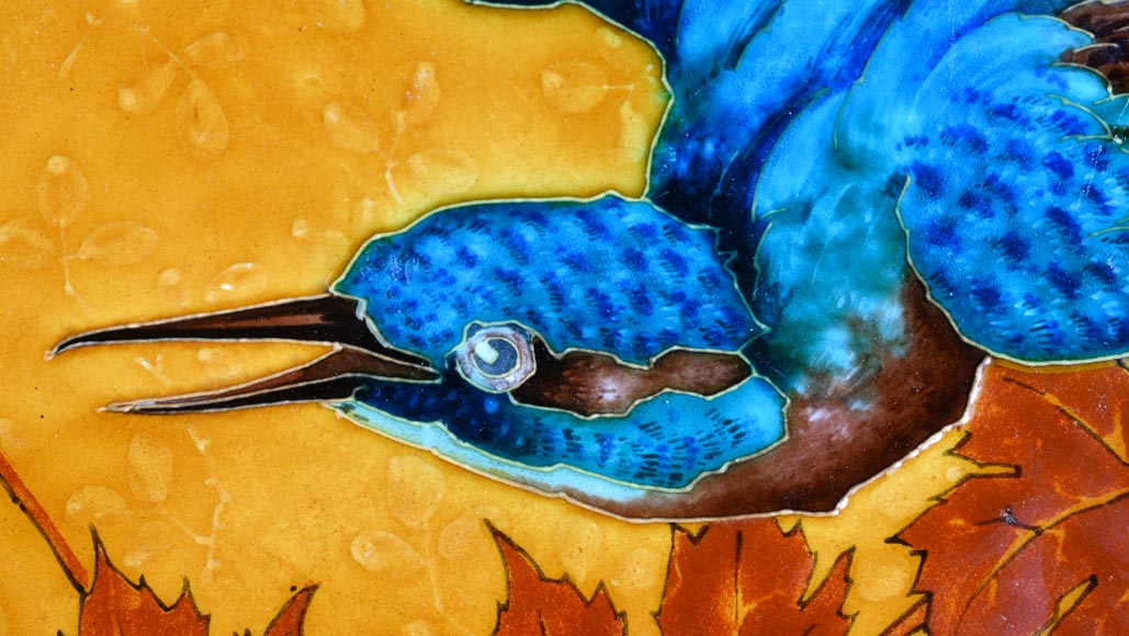 O. Milon, Émile Diffloth, Plat d’ornement au colibri, fin du XIXe siècle O. Milon, Émile Diffloth, Plat d’ornement au colibri, fin du XIXe siècle-2