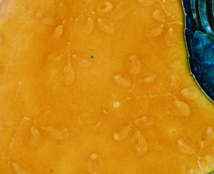 O. Milon, Émile Diffloth, Plat d’ornement au colibri, fin du XIXe siècle O. Milon, Émile Diffloth, Plat d’ornement au colibri, fin du XIXe siècle-5