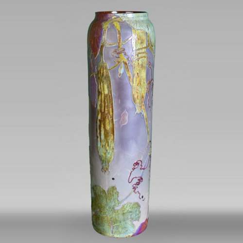 CLAIN & PERRIER - Vase En Pâte De Verre Au Décor De Coloquintes , Vers 1900