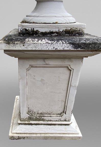 Paire de vase Médicis en marbre blanc, 1980 Paire de vase Médicis en marbre blanc, 1980-10