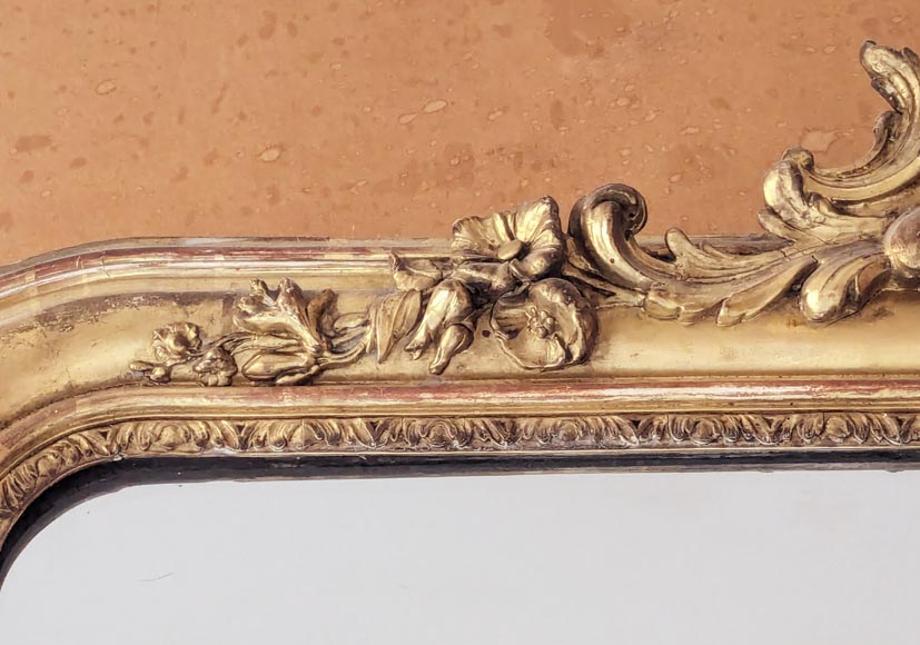 Trumeau doré de style Napoléon III à coquille ajourée Trumeau doré de style Napoléon III à coquille ajourée-3