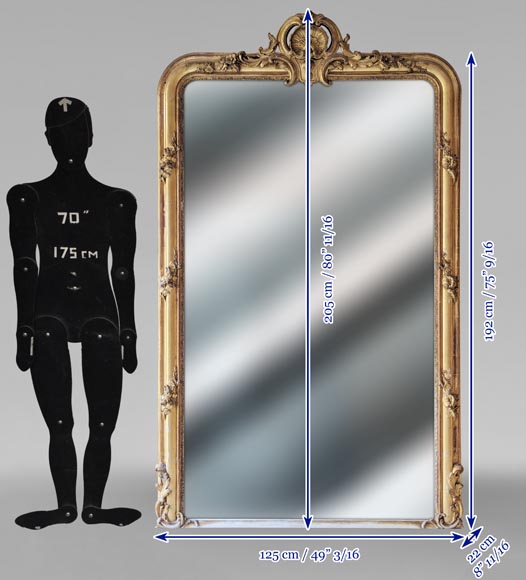 Trumeau doré de style Napoléon III à coquille ajourée Trumeau doré de style Napoléon III à coquille ajourée-7