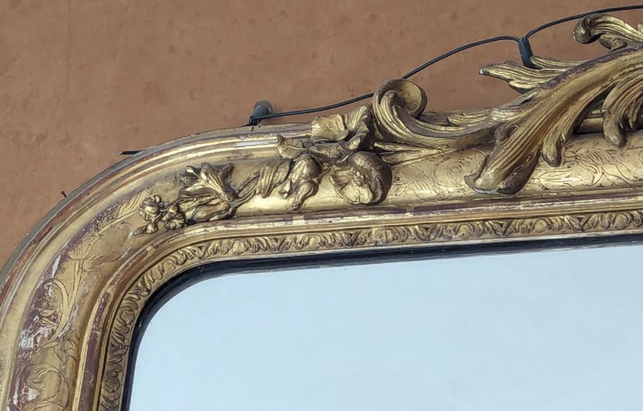 Trumeau de style Napoléon III doré richement décoré Trumeau de style Napoléon III doré richement décoré-3