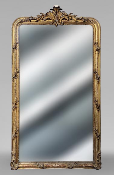 Trumeau doré de sytle Napoléon III à palmette richement décoré Trumeau doré de sytle Napoléon III à palmette richement décoré-0