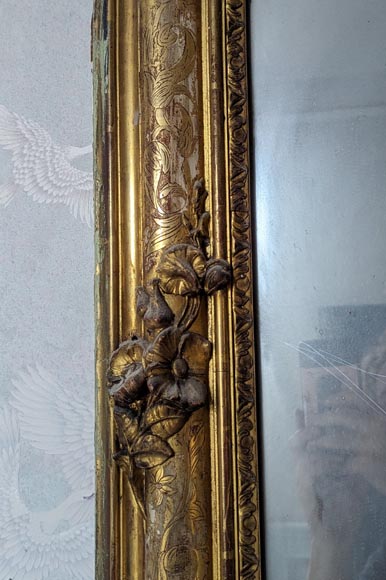 Trumeau doré de sytle Napoléon III à palmette richement décoré Trumeau doré de sytle Napoléon III à palmette richement décoré-3