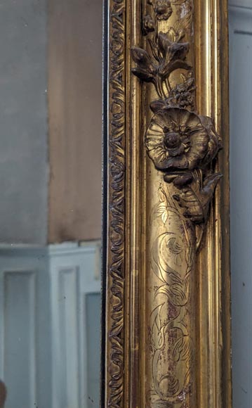 Trumeau doré de sytle Napoléon III à palmette richement décoré Trumeau doré de sytle Napoléon III à palmette richement décoré-5