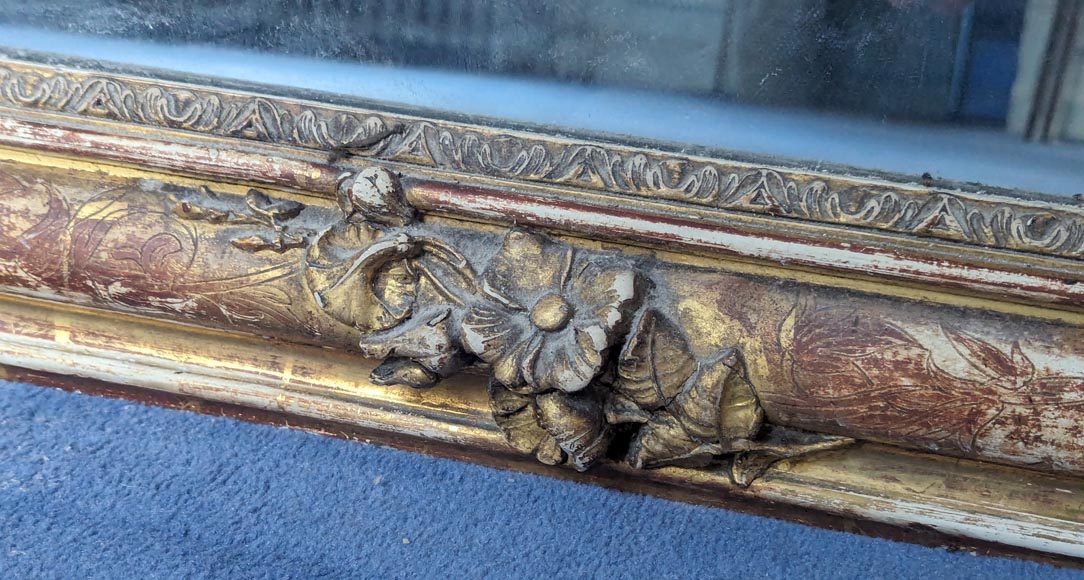 Trumeau doré de sytle Napoléon III à palmette richement décoré Trumeau doré de sytle Napoléon III à palmette richement décoré-7