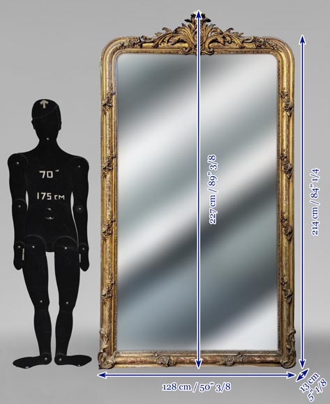 Trumeau doré de sytle Napoléon III à palmette richement décoré Trumeau doré de sytle Napoléon III à palmette richement décoré-9