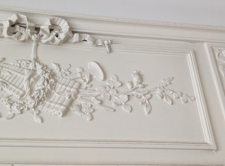 Trumeau de style Louis XVI décoré d'instruments de musique Trumeau de style Louis XVI décoré d'instruments de musique-3