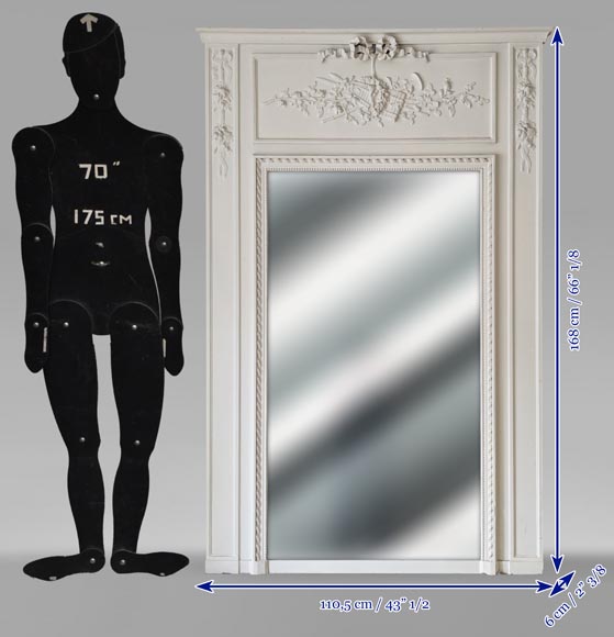 Trumeau de style Louis XVI décoré d'instruments de musique Trumeau de style Louis XVI décoré d'instruments de musique-7