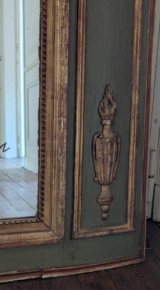 Trumeau d'époque Louis XVI orné d'une huile sur toile représentant un bord de rivière Trumeau d'époque Louis XVI orné d'une huile sur toile représentant un bord de rivière-6