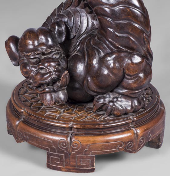 Maison des Bambous de Perret et Vibert (attribué à) - Paire de sellettes japonisantes à décor de dragons Maison des Bambous de Perret et Vibert (attribué à) - Paire de sellettes japonisantes à décor de dragons-1