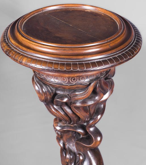 Maison des Bambous de Perret et Vibert (attribué à) - Paire de sellettes japonisantes à décor de dragons Maison des Bambous de Perret et Vibert (attribué à) - Paire de sellettes japonisantes à décor de dragons-8