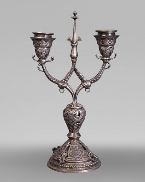 Orfèvre russe, Paire de flambeaux en argent, vers 1832-1850 Orfèvre russe, Paire de flambeaux en argent, vers 1832-1850-2