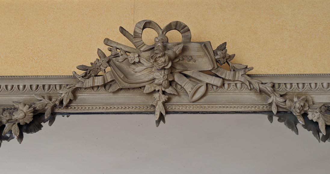 Trumeau de style Louis XVI aux instruments de musique Trumeau de style Louis XVI aux instruments de musique-1