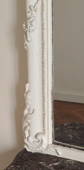 Trumeau de style Louis XV décoré d'une palmette et de fleurs Trumeau de style Louis XV décoré d'une palmette et de fleurs-5