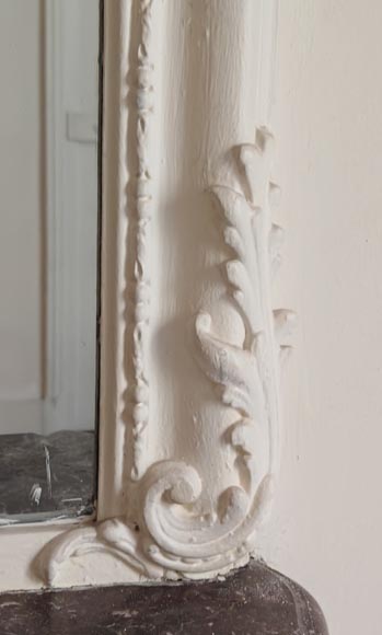 Trumeau de style Louis XV décoré d'une palmette et de fleurs Trumeau de style Louis XV décoré d'une palmette et de fleurs-6