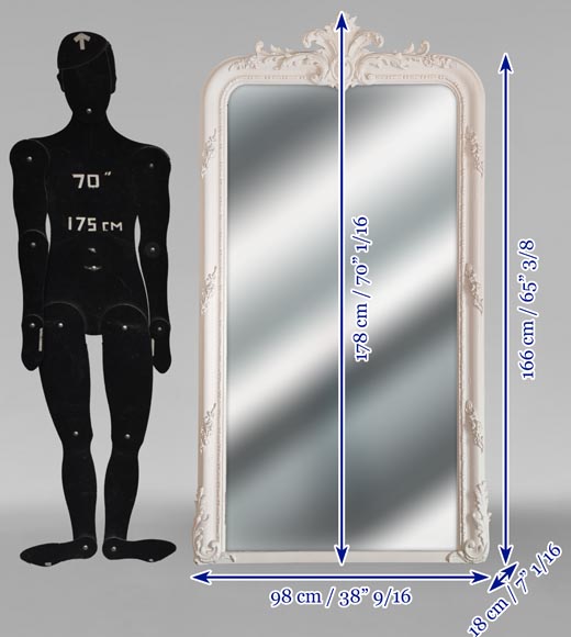 Trumeau de style Louis XV décoré d'une palmette et de fleurs Trumeau de style Louis XV décoré d'une palmette et de fleurs-7