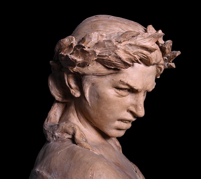 Quatre bustes d’expression en terre cuite, XIXe siècle Quatre bustes d’expression en terre cuite, XIXe siècle-3