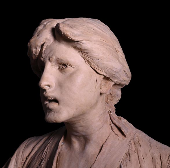 Quatre bustes d’expression en terre cuite, XIXe siècle Quatre bustes d’expression en terre cuite, XIXe siècle-6