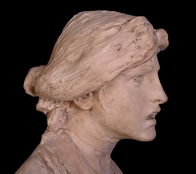 Quatre bustes d’expression en terre cuite, XIXe siècle Quatre bustes d’expression en terre cuite, XIXe siècle-14