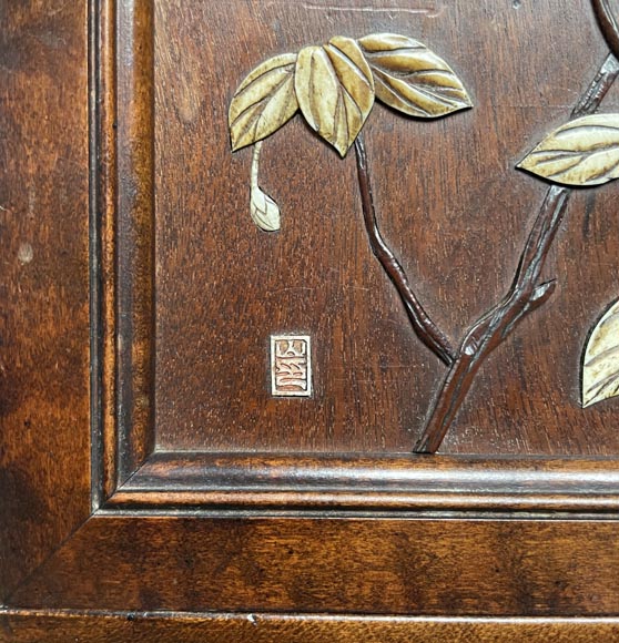 Gabriel VIARDOT, Lit japonisant doté d’un dais et accompagné de sa table de chevet, seconde moitié du XIXe siècle Gabriel VIARDOT, Lit japonisant doté d’un dais et accompagné de sa table de chevet, seconde moitié du XIXe siècle-19