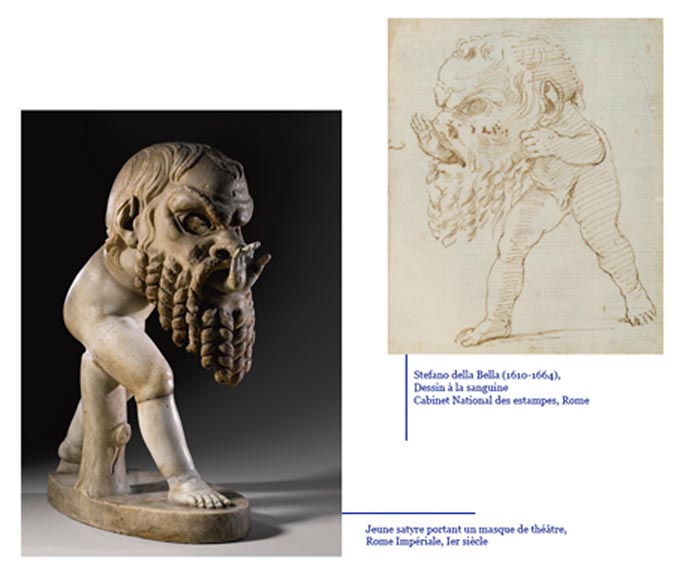 Joseph CHERET (1838 - 1894) pour la Manufacture de Sèvres "Putto et masques de théâtre grec" Vide poche en faïence vernisée bleue Joseph CHERET (1838 - 1894) pour la Manufacture de Sèvres "Putto et masques de théâtre grec" Vide poche en faïence vernisée bleue-11