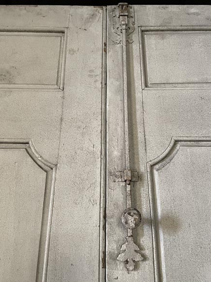 rande Double Porte Moulurée Ancienne en Bois Résineux, Peinture Sang de Bœuf rande Double Porte Moulurée Ancienne en Bois Résineux, Peinture Sang de Bœuf-8