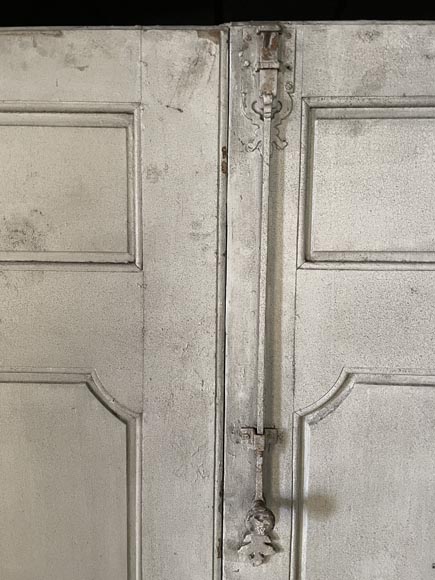 rande Double Porte Moulurée Ancienne en Bois Résineux, Peinture Sang de Bœuf rande Double Porte Moulurée Ancienne en Bois Résineux, Peinture Sang de Bœuf-10