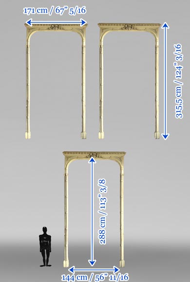 Ensemble de trois boîtes à rideaux en bois sculpté, époque Louis XVI Ensemble de trois boîtes à rideaux en bois sculpté, époque Louis XVI-8