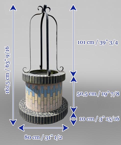 Puits orné de carreaux de céramique polychromes, années 1980 Puits orné de carreaux de céramique polychromes, années 1980-8