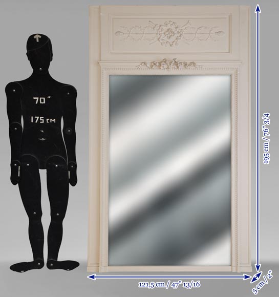 Trumeau de style Louis XVI décoré d'une couronne de fleurs Trumeau de style Louis XVI décoré d'une couronne de fleurs-8