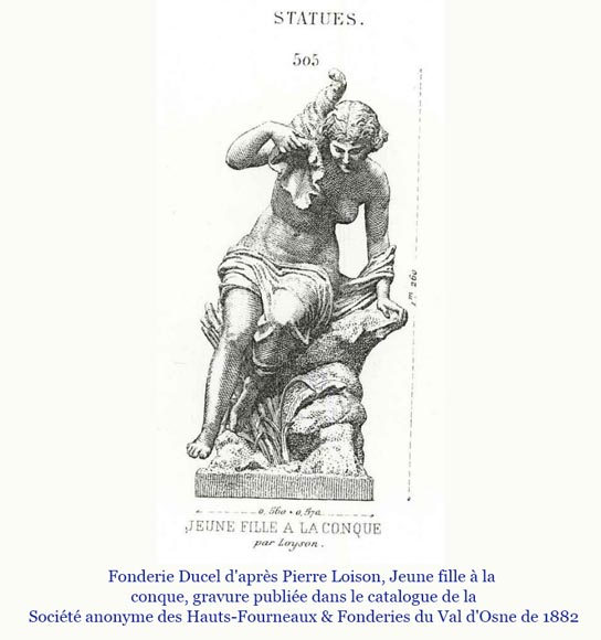 Fonderie DUCEL d’après Pierre LOISON, Jeune fille à la conque, milieu du XIXe siècle Fonderie DUCEL d’après Pierre LOISON, Jeune fille à la conque, milieu du XIXe siècle-20