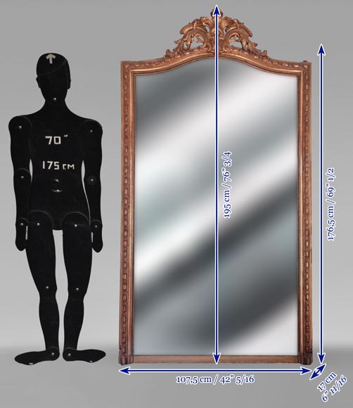 Trumeau de style Louis XV doré orné d'une palmette ajourée Trumeau de style Louis XV doré orné d'une palmette ajourée-8