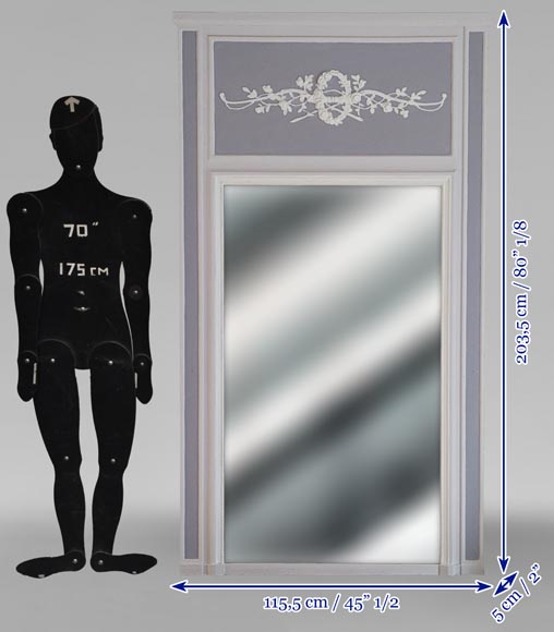 Trumeau de style Louis XVI orné d'un arc et de couronnes de fleurs Trumeau de style Louis XVI orné d'un arc et de couronnes de fleurs-7