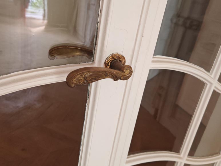 Paire de doubles portes de style Napoléon III à petits carreaux vitrés Paire de doubles portes de style Napoléon III à petits carreaux vitrés-3