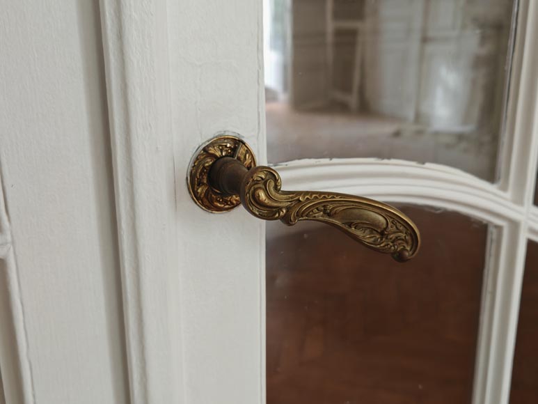 Paire de doubles portes de style Napoléon III à petits carreaux vitrés Paire de doubles portes de style Napoléon III à petits carreaux vitrés-9