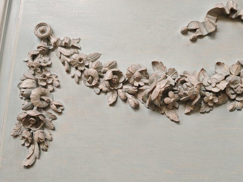 Trumeau de style Napoléon III en bois orné d'une guirlande de fleurs Trumeau de style Napoléon III en bois orné d'une guirlande de fleurs-4