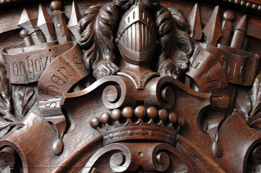 Grande cheminée ancienne à hotte en chêne  Grande cheminée ancienne à hotte en chêne -2