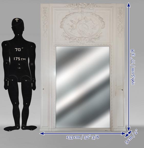 Trumeau de style Louis XVI aux instruments de musique Trumeau de style Louis XVI aux instruments de musique-5