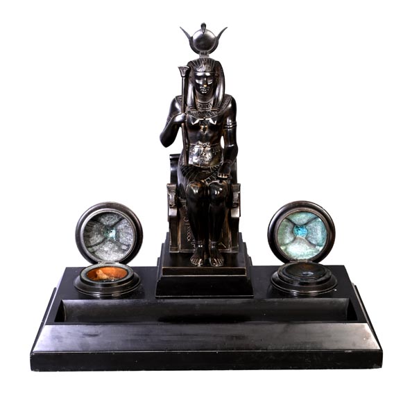 Encrier Napoléon III d’inspiration égyptienne, fin du XIXe siècle Encrier Napoléon III d’inspiration égyptienne, fin du XIXe siècle-2