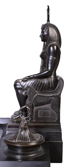 Encrier Napoléon III d’inspiration égyptienne, fin du XIXe siècle Encrier Napoléon III d’inspiration égyptienne, fin du XIXe siècle-8