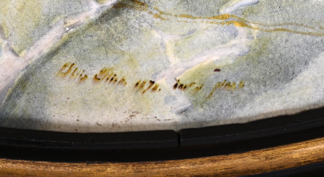 B&Cie (porcelaine), Charles POYARD (estampeur), Félix FLICK (peintre), Plat d’ornement au portrait d’une Berbère dans son cadre en bois, 1878 B&Cie (porcelaine), Charles POYARD (estampeur), Félix FLICK (peintre), Plat d’ornement au portrait d’une Berbère dans son cadre en bois, 1878-10