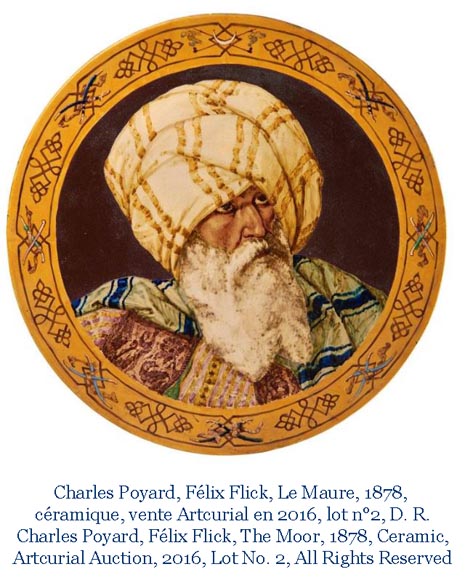 B&Cie (porcelaine), Charles POYARD (estampeur), Félix FLICK (peintre), Plat d’ornement au portrait d’une Berbère dans son cadre en bois, 1878 B&Cie (porcelaine), Charles POYARD (estampeur), Félix FLICK (peintre), Plat d’ornement au portrait d’une Berbère dans son cadre en bois, 1878-12
