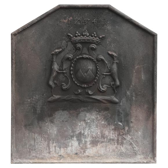 Plaque de cheminée aux levriers, 1774 Plaque de cheminée aux levriers, 1774-0