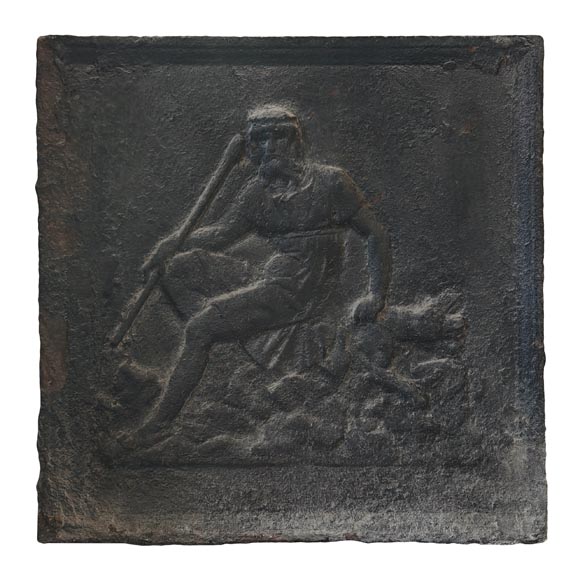 Plaque de cheminée représentant Pluton accompagné de Cerbère Plaque de cheminée représentant Pluton accompagné de Cerbère-0