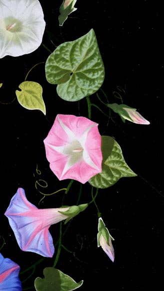 Julien-Nicolas RIVART, guéridon de style Napoléon III – Marqueterie florale sur plateau en marbre Julien-Nicolas RIVART, guéridon de style Napoléon III – Marqueterie florale sur plateau en marbre-2