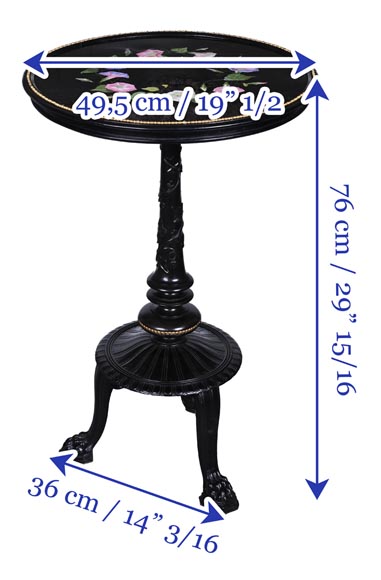 Julien-Nicolas RIVART, guéridon de style Napoléon III – Marqueterie florale sur plateau en marbre Julien-Nicolas RIVART, guéridon de style Napoléon III – Marqueterie florale sur plateau en marbre-11